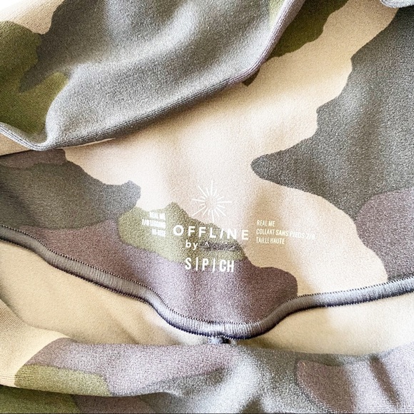 AERIE Offline Real Me 7/8 Leggings Camo Green Small NEW - Picture 3 of 8